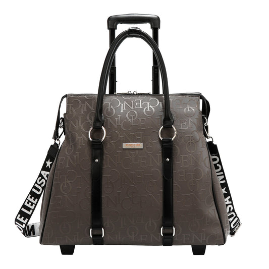 BOLSO CON RUEDAS MONOGRAMA (GRIS OSCURO)