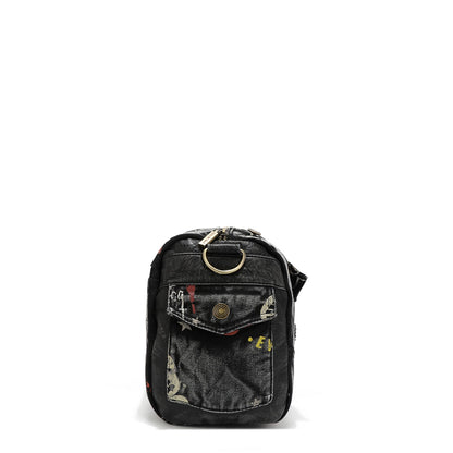 BANDOLERA MENSAJERA DE TELA VAQUERA GRIS