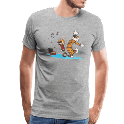 Calvin and Hobbes Dancing with Record Player T-Shirt